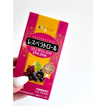 FINE JAPAN Resveratrol Ресвератрол, що містить EPA і DHA кислоти, Коензим Q10 - zdorova planeta  FINE JAPAN Resveratrol Ресвератрол, що містить EPA і DHA кислоти, Коензим Q10 - zdorova planeta